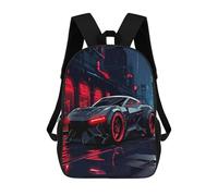QPIRINMEX Voiture de sport CArtables D'école Imprimés En 3D Course Sacs À Dos Pour Enfants Sac D'école Pour Garçons Filles Élémentaire Et Moyen 17pouce