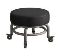 QPKZ Tabouret à roulettes Robuste et Bas avec Roues pivotantes à 360°, supportant Une Charge de 440 Livres, siège Bas et Court sur roulettes, Chaise en Cuir PU pour mécanicien Black