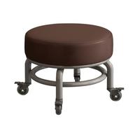 QPKZ Tabouret à roulettes Robuste et Bas avec Roues pivotantes à 360°, supportant Une Charge de 440 Livres, siège Bas et Court sur roulettes, Chaise en Cuir PU pour mécanicien Brown