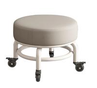 QPKZ Tabouret à roulettes Robuste et Bas avec Roues pivotantes à 360°, supportant Une Charge de 440 Livres, siège Bas et Court sur roulettes, Chaise en Cuir PU pour mécanicien Grey