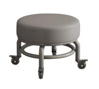 QPKZ Tabouret à roulettes Robuste et Bas avec Roues pivotantes à 360°, supportant Une Charge de 440 Livres, siège Bas et Court sur roulettes, Chaise en Cuir PU pour mécanicien grey1