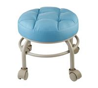 QPKZ Tabouret Bas à roulettes avec Roues pivotantes à 360°, Charge maximale de 660 Livres, Tabouret Bas Robuste et de Petite Hauteur en Cuir PU, Chaise de mécanicien compacte Blue