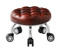 QPKZ Tabouret Bas à roulettes avec Roues pivotantes à 360°, Tabouret Roulant de Petite Hauteur et de Faible épaisseur, siège en Cuir PU, Petite Chaise de mécanicien, tabourets roulants Red