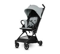 QPlay Stroller Mega Pro Poussette compacte et légère, adaptée pour avion, capote réglable, dossier inclinable, harnais à 5 points, frein intégré et grand panier Bleu