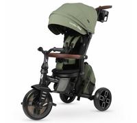 Qplay Tricycle évolutif Comfort Max 6 en 1 | Tricycle bébé 1 an pliable en aluminium avec siège à 360°, inclinable et capote - pour bébés de 10 à 72 mois (vert)