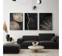 QPLGTU Ensemble de posters géométriques, images abstraites de fleurs et de plantes, poster imprimé pour salon, arrière-plan décoration murale, sans cadre (style 7,40 x 60 cm x 3)