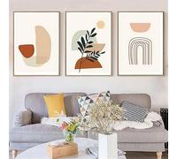 QPLGTU Ensemble de posters géométriques, images abstraites de fleurs et de plantes, poster imprimé pour salon, arrière-plan de décoration murale, sans cadre, 3,30 x 40 cm