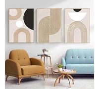 QPLGTU Ensemble de posters géométriques, images abstraites de fleurs et de plantes, posters imprimés pour salon, décoration murale, sans cadre (style 2, 70 x 100 cm*3)