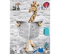 QPLGTU Peintures de décoration d'animaux de salle de bain, Affiches d'animaux drôles en noir et blanc, peinture sur toile imprimée sur fond de salle de bain, sans cadre (style 19,30 x 40 cm)