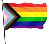 Qpoc Progress Pride Lesbien Gay Bisexuel Trans LGBT Drapeau 3x5 3x5 Ft Bannière