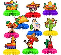 Qpout 10Pcs Fiesta mexicaine Honeycomb Centres de table Cinco De Mayo Table Centre de table pour le thème mexicain Carnavals Baby Shower Taco Party Décorations Cinco De Mayo Table Party