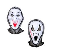 Qpout 2 pièces Masques de cri pour adultes/enfants, masques effrayants d'Halloween (sorcière et mille-pattes), masque de cosplay d'Halloween, masque effrayant de mascarade de fête d'Halloween