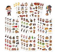 Qpout 24 Feuilles Autocollants pirates pour enfants, autocollants pirates pour bouteilles d’eau Scrapbook, cadeaux de fête d’anniversaire pirate pour enfants, prix d’activité en classe scolaire