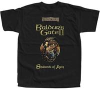 QPQKUFCVQ Men's Baldur's Gate II Shadows of Amn Computer Game T-Shirt Black Mens
