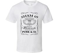 QPQKUFCVQ Sham 69 Old School Punk Oi British Old 77 Brand T Shirt