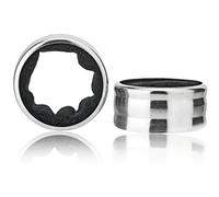 Qpractiko | Anneaux anti-goutte vin, lot de 2 | Acier inoxydable argent, feutre absorbant, 4 x 1,8 cm, 11 g | Léger, compact, facile à utiliser | Service propre, protège nappes