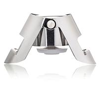 Qpractiko | Bouchon Champagne Acier Q017, argenté | Mécanisme préhension articulée, étanchéité hermétique, design élégant | Préserve bulles et fraîcheur bouteilles