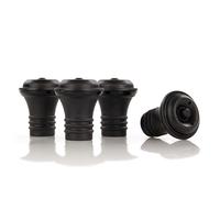 Qpractiko | Bouchons pour pompe à vide, lot de 4, silicone noir | Taille universelle, anti-goutte, étanchéité hermétique | Conserve le vin jusqu’à 7 jours