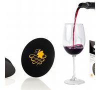 Qpractiko | Disques Anti-Gouttes Lot de 5 | Aluminium Alimentaire sans BPA, Noir, Petit Format | Facile à Utiliser, réutilisable, Nettoyage Simple | Prévient Taches et déversements, Polyvalent