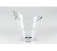 Qpractiko | Seau à glaçons 5L transparent rond plastique avec poignée ergonomique | Léger, facile à transporter, réutilisable | Pour boissons, vins, maintien au froid