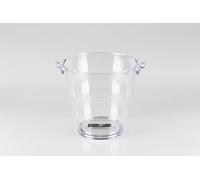 Qpractiko - Seau à Glaçons Sanabria 4L | Transparent, Robuste et Réutilisable | Design Ergonomique pour Boissons, Clair, 25 x 20 x 19 cm, Plastique