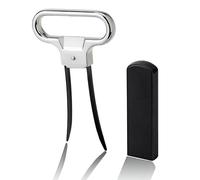 Qpractiko | Tire-bouchon double lame | 6,5 x 11 cm, argent, acier inoxydable | Compact, léger, étui rigide inclus | Extraction des bouchons endommagés, accessoire œnologique