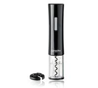 Qpractiko Tire-bouchon électrique noir en acier inoxydable, coupe-capsule inclus, ouvre jusqu’à 40 bouteilles, extraction rapide - Élégance et praticité pour amateurs de vin