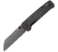 QPS Penguin V2 D2, black stonewash, Manche : Micarta brun foncé QS130V2-A2