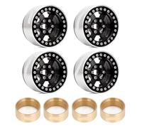 QPSJXN 1,9" Aluminium à 6 Rayons Breadlock Wheel Rim Rim pour 1 10 Scale Crawler Cawler Compatible avec des modèles comme Gen8 et VS4-10 Numéro de pièce W1947(W1947BK-1944)