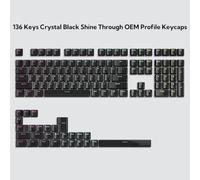 QPSJXN 113 Touches Roses clés translucides claires Jello Cristal OEM Profil MX commutateurs Clavier de Jeu mécanique(Black Top-Shine)