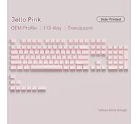 QPSJXN 113 Touches Roses clés translucides claires Jello Cristal OEM Profil MX commutateurs Clavier de Jeu mécanique(Pink-Side Print)