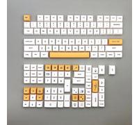 QPSJXN 125 PBT KEYCAP XDA Profil Dye-Sub English and Japanese Custom Keycaps MX Switch Mechanical Keyboards(Honey Milk US)