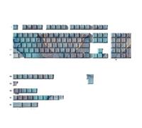 QPSJXN 131 Keycaps PBT de Colorant Noir avec Une Impression latérale de Texture en marbre pour Les claviers mécaniques de Profil 60% 68% et 75%(131keys Green Marble)