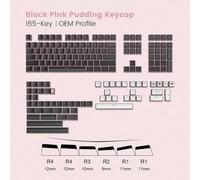 QPSJXN 165 Keycaps de Profil OEM à Double tir Bleu Gris pour Les claviers mécaniques avec des commutateurs MX rétro-éclairage RVB(165 OEM Black T-en)