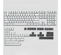 QPSJXN 165 Keycaps de Profil OEM à Double tir Bleu Gris pour Les claviers mécaniques avec des commutateurs MX rétro-éclairage RVB(165 OEM White-RU)