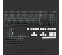 QPSJXN 165 Keycaps de Profil OEM à Double tir Bleu Gris pour Les claviers mécaniques avec des commutateurs MX rétro-éclairage RVB(165 OEM Black-RU)