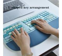 QPSJXN Clavier Ergonomique et Souris sans Fil Mofii 2.4G Set COLORFAUX COMPATIBLES COMPATIBLES avec Les SYSTÈMES Windows(Blue)