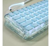 QPSJXN Cyrillic Russian Double Shot Keycap Set pour Les claviers mécaniques 117 ISO Layout Keycaps(English Blue)