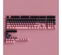 QPSJXN Gradient RVB Backlit PBT Profile OEM Profile Keycaps pour MX Switch Mechanical Keyboards in Black Pink Gris et Blanc Compatible avec Divers claviers mécaniques(Black Pink)