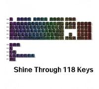 QPSJXN IMD-Tech 61/84/118 TOPOGRAPE KEYCAP Set Le Profil OEM Conception DE Shine-THAIL Accessoires de Clavier(Black 118 Keys)