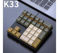 QPSJXN K33 Compact 33 Clavier numérique Blue Switch Mécanique Keycap RVB PBT pour Une Utilisation financière et Comptable(K33 Glimmer)