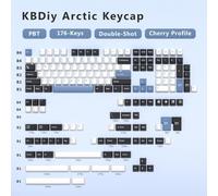 QPSJXN KBDIY Double Shot PBT ISO 7U Keycap Ensemble pour Les claviers mécaniques compatibles avec Les Touches de Jeu rétro MX Switch MX Switch(GMK Arctic)