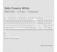 QPSJXN KEYCAPS CELOCAPS Rose translucides Impression latérale de Profil OEM pour Les claviers de Jeu mécanique MX(White-Top Print)