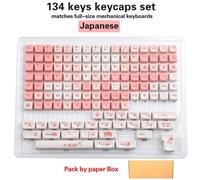 QPSJXN Keycaps PBT Sublimation à 5 Faces défini pour Les commutateurs MX compatibles avec Les claviers mécaniques en JP Disposition coréenne 134 moa Design(MOA-YH Pink JP Box)