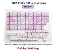 QPSJXN Keycaps PBT Sublimation à 5 Faces défini pour Les commutateurs MX compatibles avec Les claviers mécaniques en JP Disposition coréenne 134 moa Design(MOA-YH Purple en Bag)