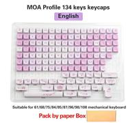 QPSJXN Keycaps PBT Sublimation à 5 Faces défini pour Les commutateurs MX compatibles avec Les claviers mécaniques en JP Disposition coréenne 134 moa Design(MOA-YH Purple en Box)