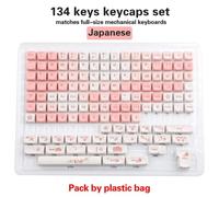 QPSJXN Keycaps PBT Sublimation à 5 Faces défini pour Les commutateurs MX compatibles avec Les claviers mécaniques en JP Disposition coréenne 134 moa Design(MOA-YH Pink JP Bag)