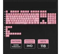 QPSJXN Keycaps topographiques IMD-Tech 61/84/118 Keyboards Profil OEM Profil de Brillance pour Les Joueurs(Pink 118 Keys)