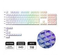 QPSJXN Keycaps topographiques IMD-Tech 61/84/118 Keyboards Profil OEM Profil de Brillance pour Les Joueurs(White 118 Keys)