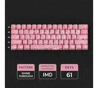 QPSJXN Keycaps topographiques IMD-Tech 61/84/118 Keyboards Profil OEM Profil de Brillance pour Les Joueurs(Pink 61 Keys)